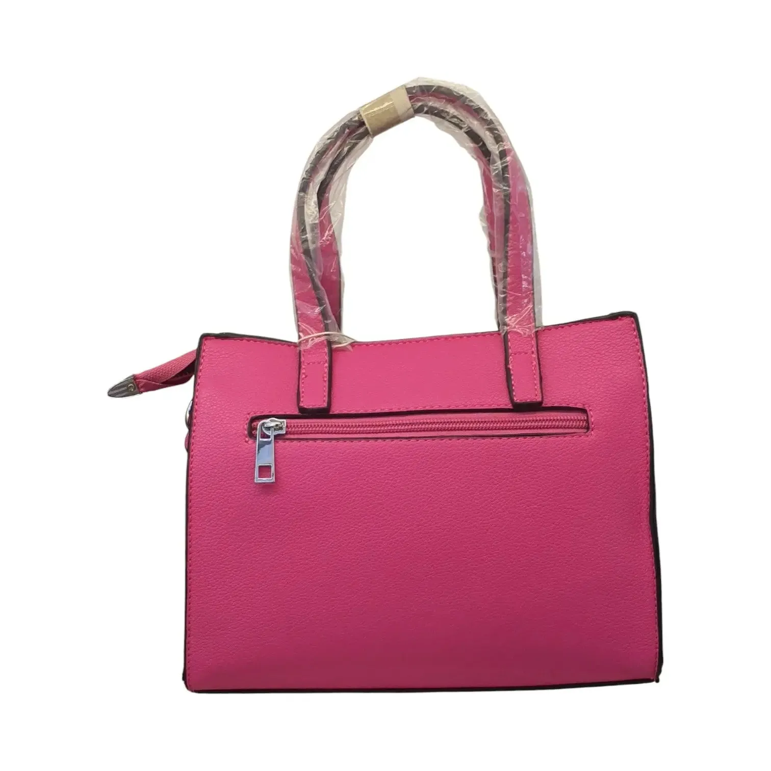 Block Front Pocket & Multi-Tone Tote Handbag