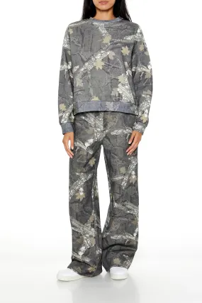 Camo Forest Print Fleece Sweatpant