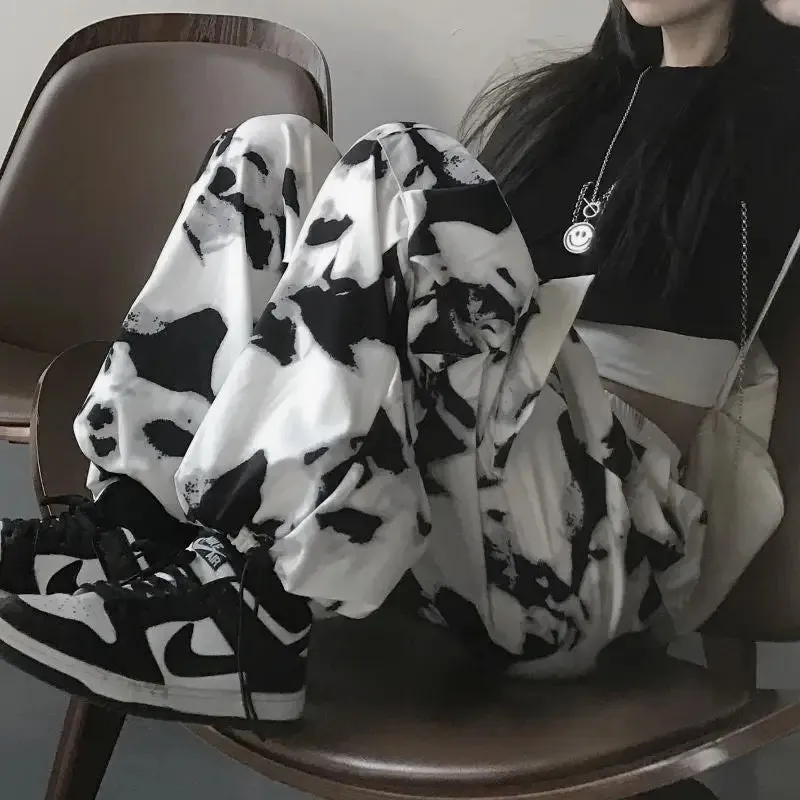 Cargo Tie Dye High Waisted Trousers Pants