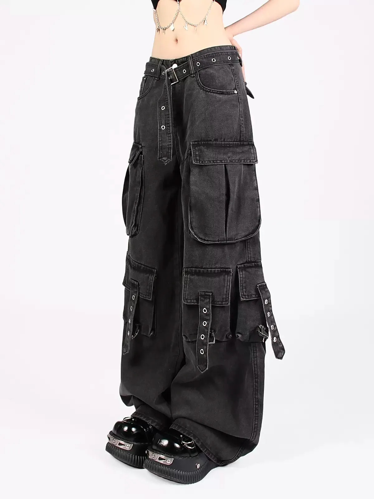 Casual Multi-pocket Denim Cargo