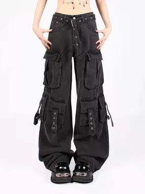 Casual Multi-pocket Denim Cargo