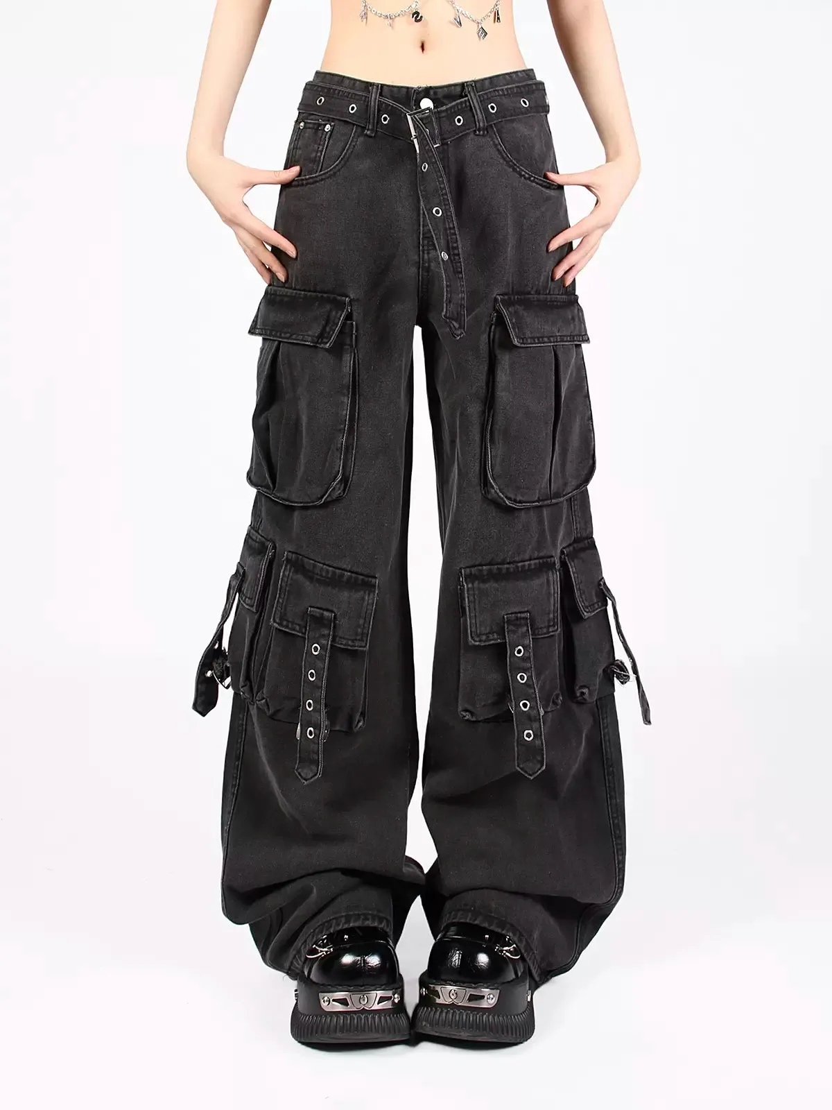 Casual Multi-pocket Denim Cargo