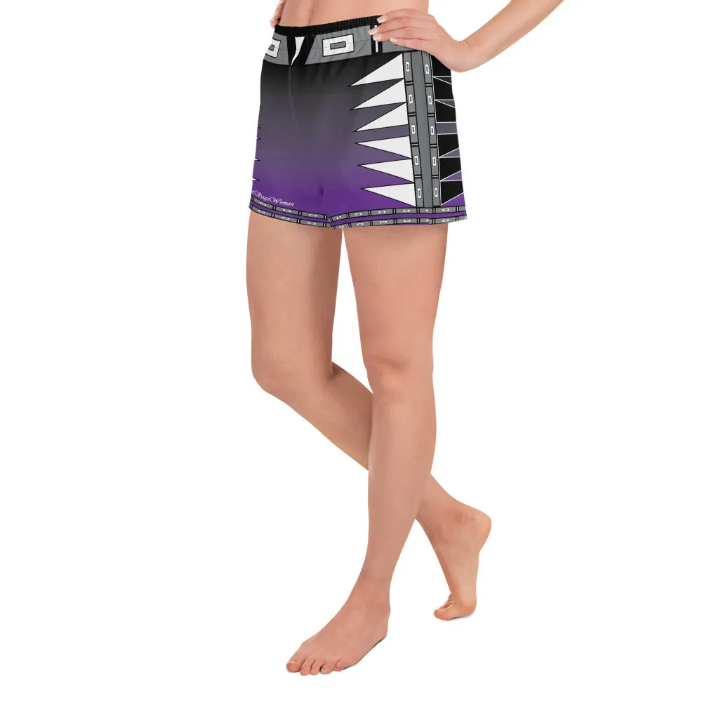 Centered Purple Face Women's Athletic Short Shorts