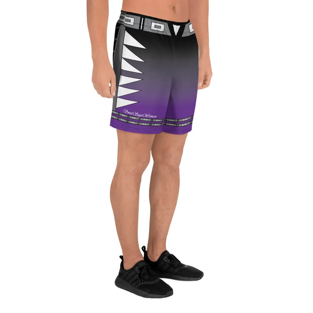 Centered Purple Men's Athletic Long Shorts