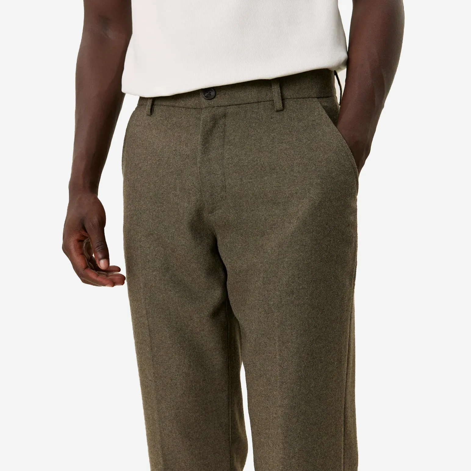 Como Regular Wool Suit Pants - Bungee Cord Melange