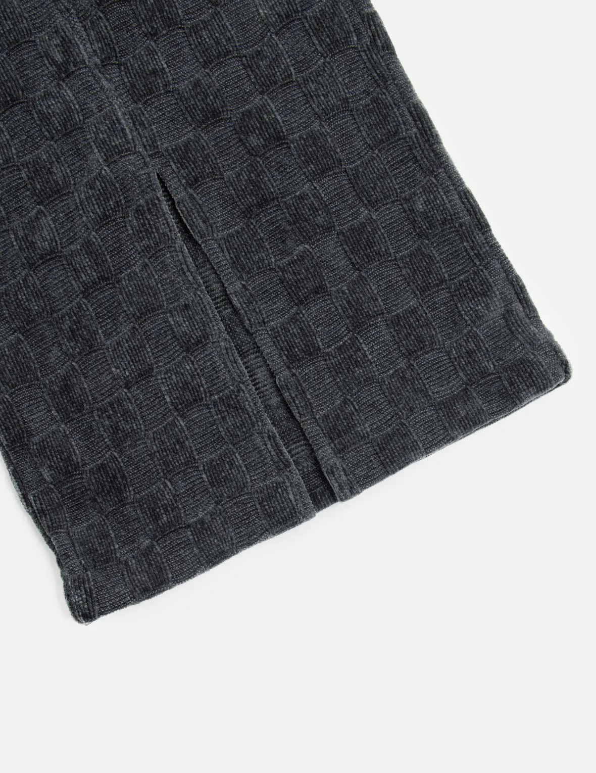 Concave Check Pattern Kamon Embroidery Straight Fit Sweatpants