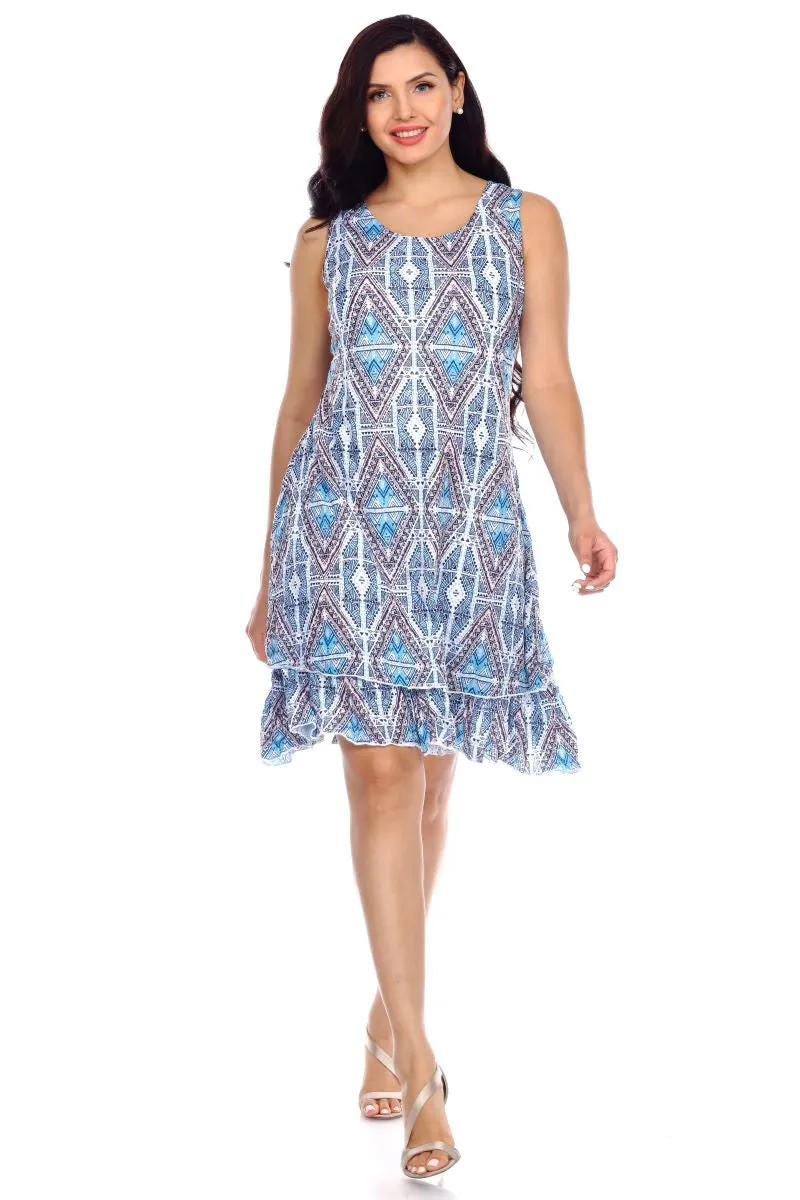 D91715100 Sleeveless Scoop Neck Tango Mango Dress