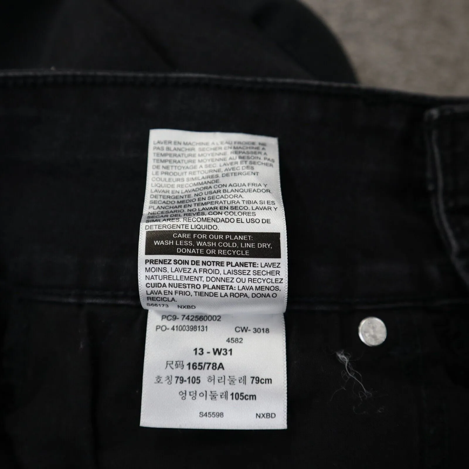 Denizen From Levis Womens Jeans Jegging Low Rise Stretch Pockets Black Size W31