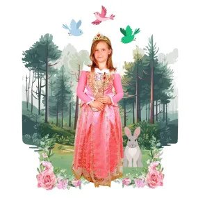 Disney-Inspired Sleeping Beauty Princess Aurora Deluxe Dress with Accessories
