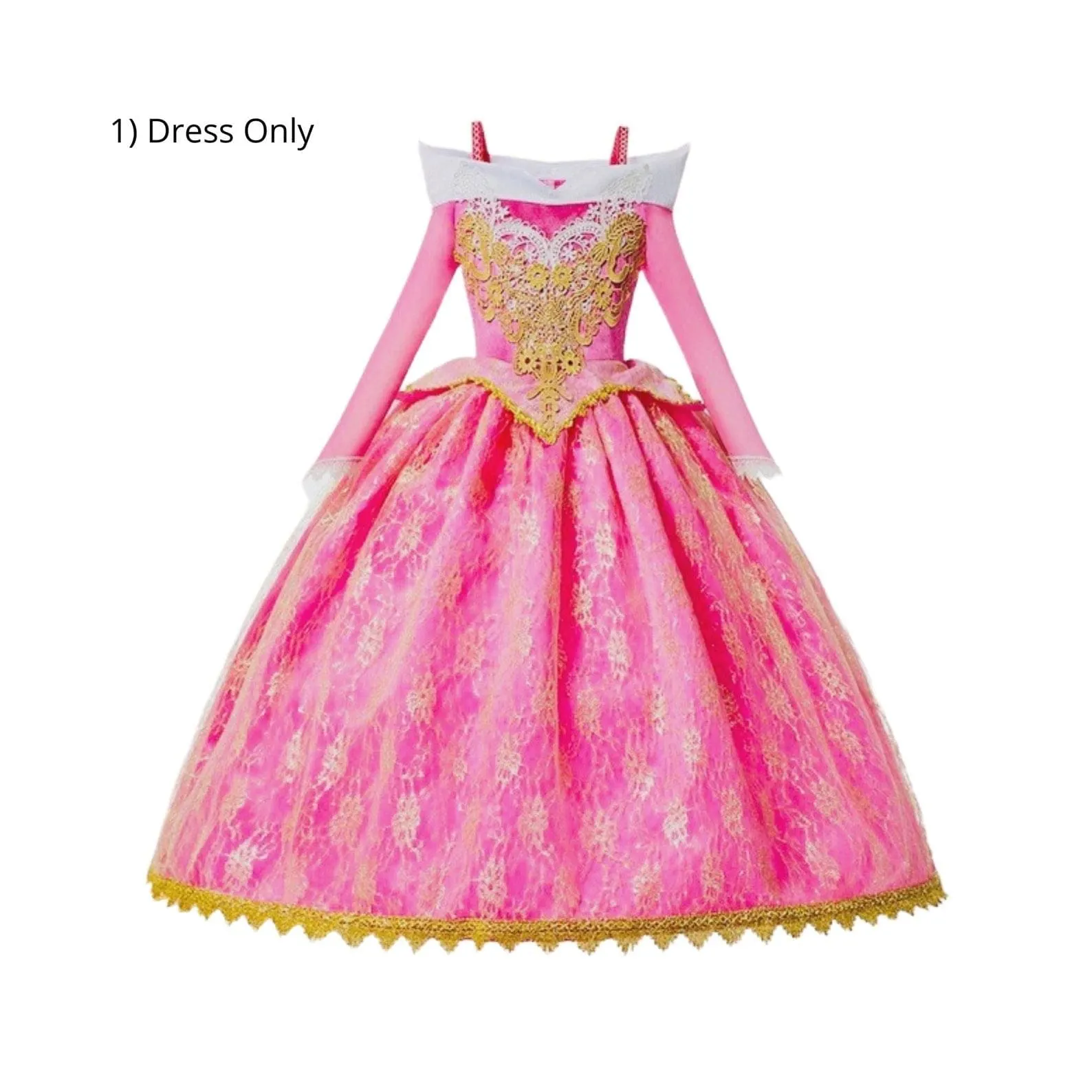 Disney-Inspired Sleeping Beauty Princess Aurora Deluxe Dress with Accessories