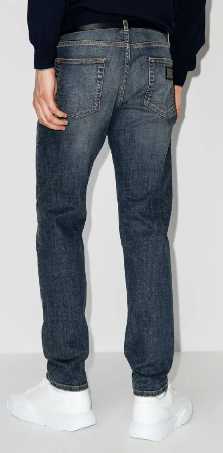 DOLCE & GABBANA - distressed mid-rise slim-fit jeans