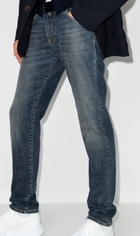 DOLCE & GABBANA - distressed mid-rise slim-fit jeans