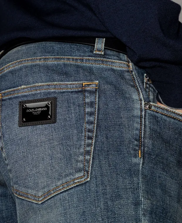 DOLCE & GABBANA - distressed mid-rise slim-fit jeans