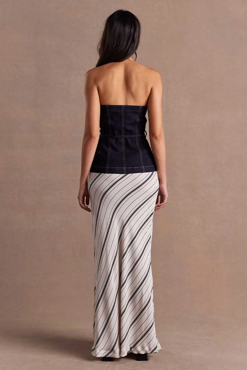 ELEMENTAL SLIP SKIRT - ECRU / BLACK