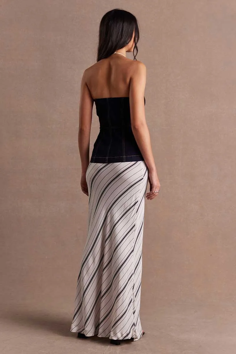 ELEMENTAL SLIP SKIRT - ECRU / BLACK