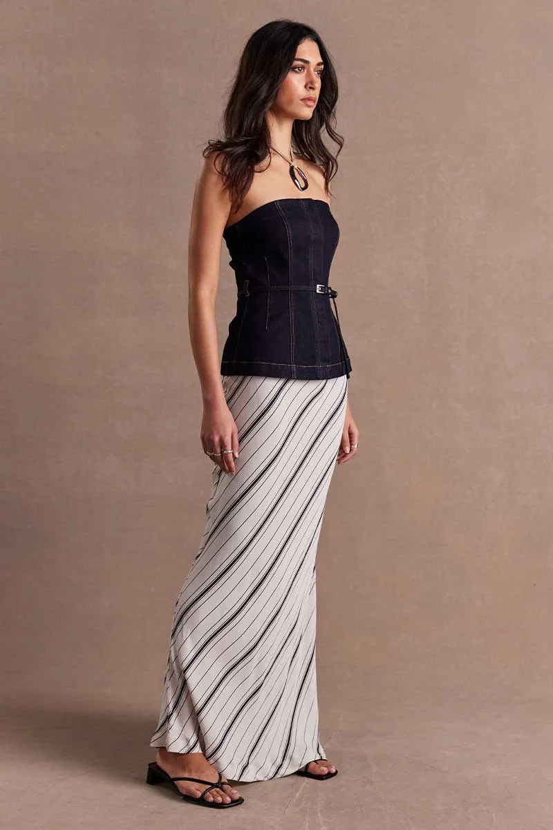 ELEMENTAL SLIP SKIRT - ECRU / BLACK