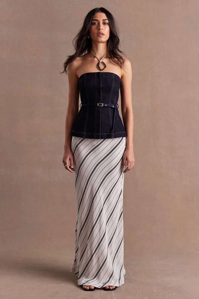 ELEMENTAL SLIP SKIRT - ECRU / BLACK