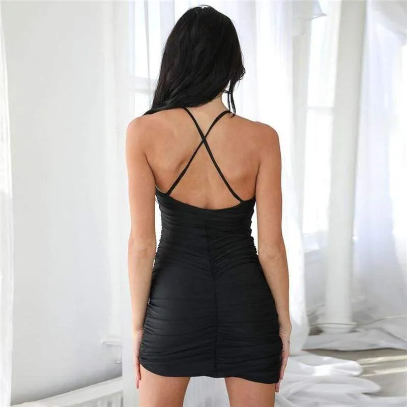 FashionSierra - Summer Mini Dress Women Irregular Sleeveless Backless Cross Dress