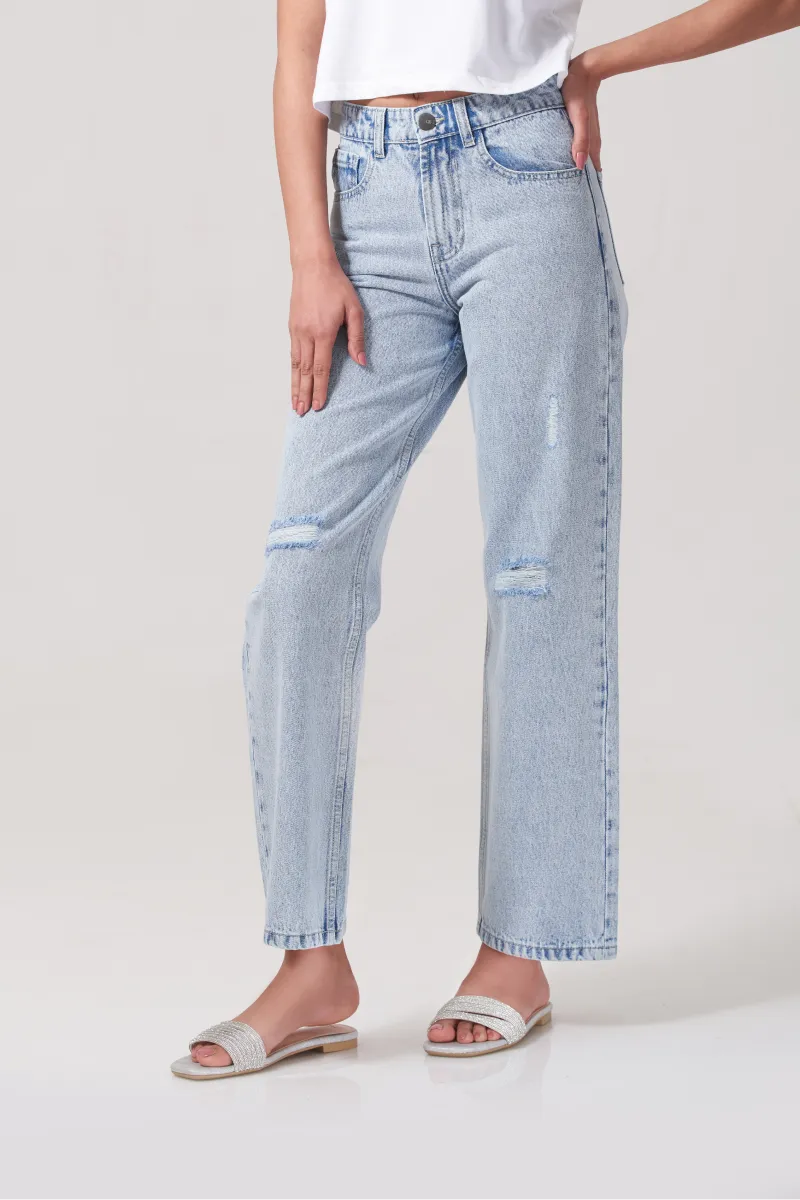 Floerns Cut Out Ripped Women Jeans