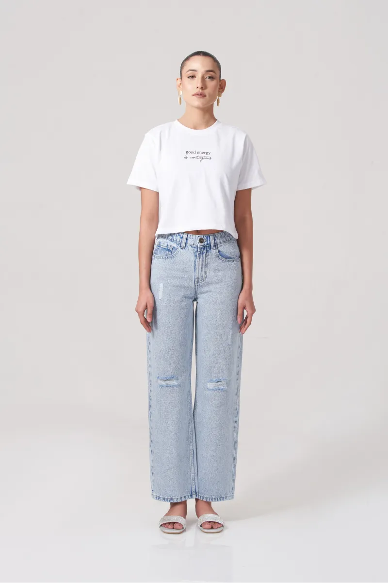Floerns Cut Out Ripped Women Jeans