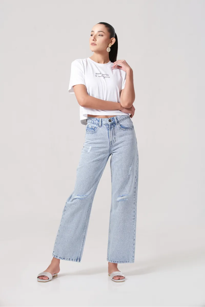 Floerns Cut Out Ripped Women Jeans