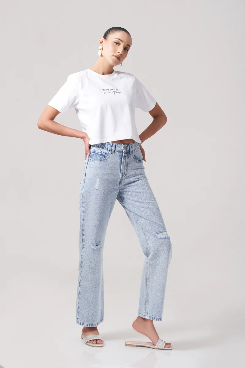 Floerns Cut Out Ripped Women Jeans