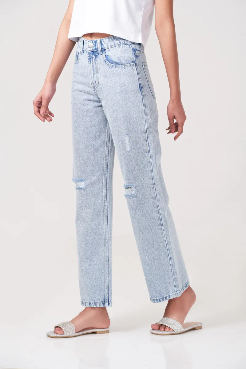 Floerns Cut Out Ripped Women Jeans