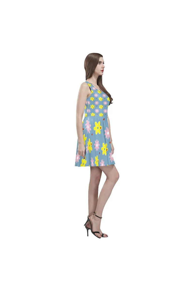 Floral Fountain Thea Sleeveless Skater Dress