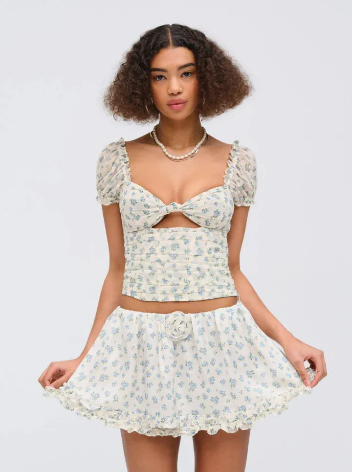For Love & Lemons Chateau Mini Skirt