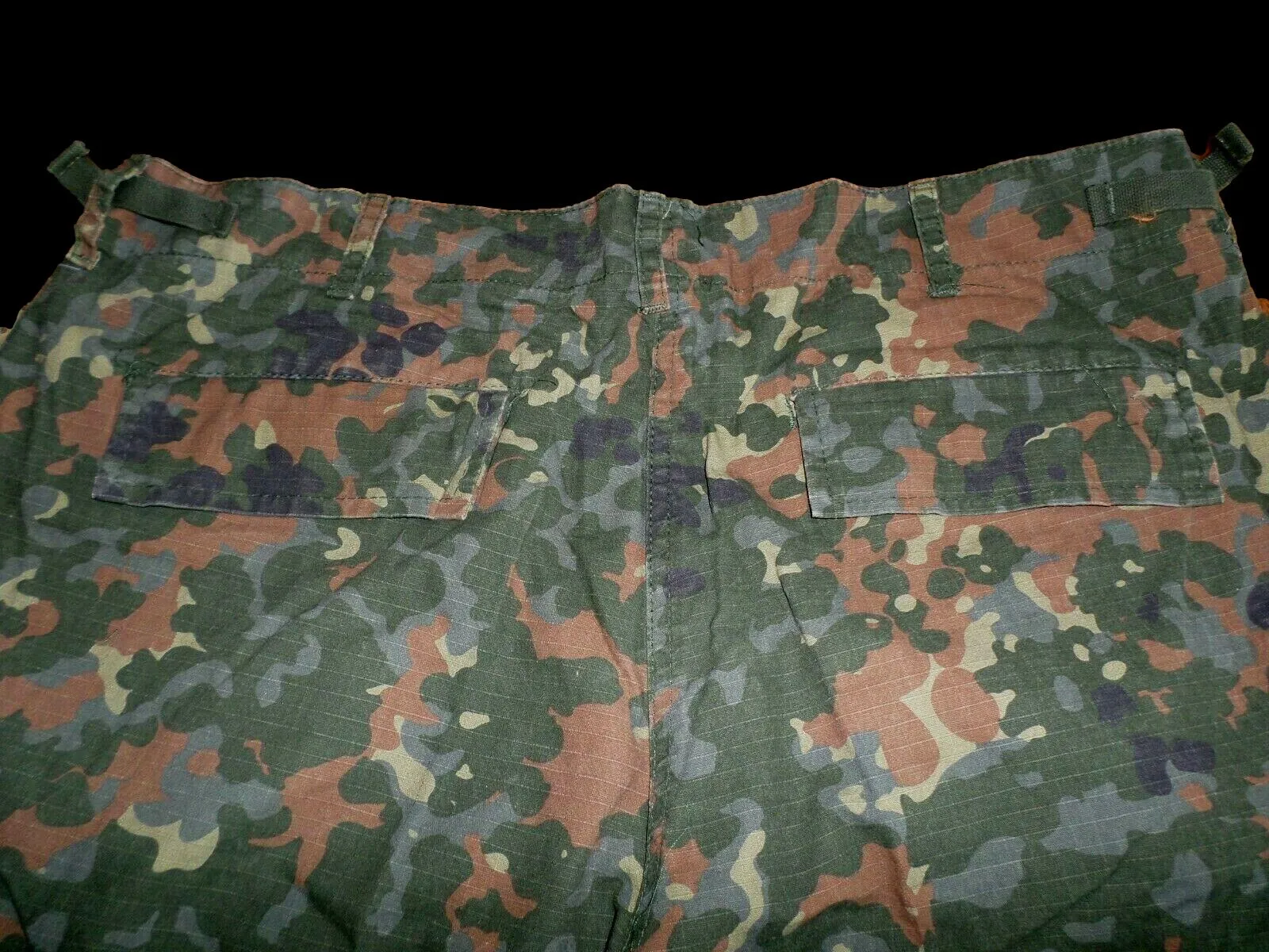 GERMAN FLECKTARN CAMOUFLAGE BDU CARGO SHORTS MILITARY STYLE 6 POCKET BUTTON FLY