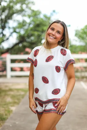 Ginny Red & Black Football Lounge Set