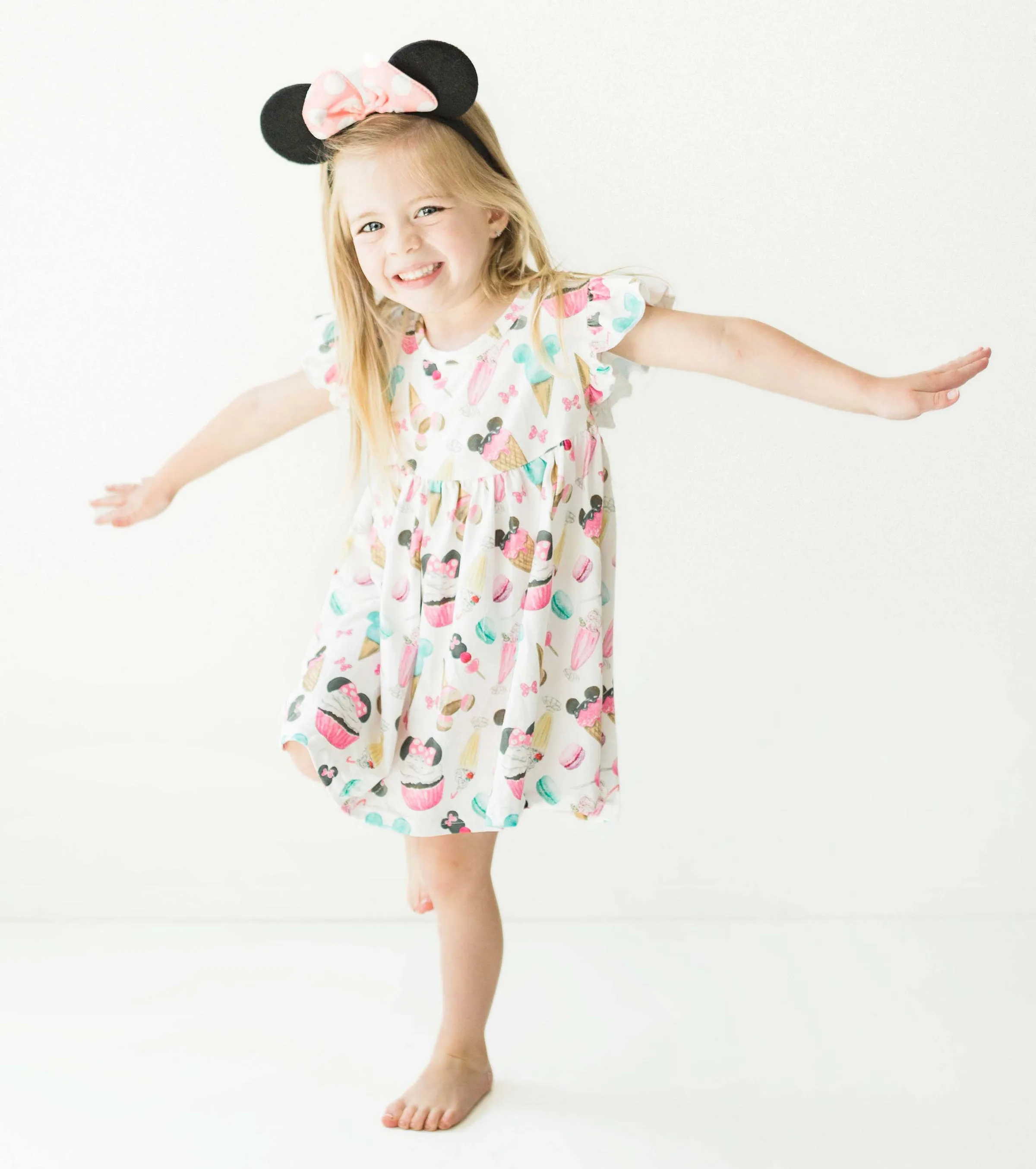 Girls Fun Character Dresses - White Treats