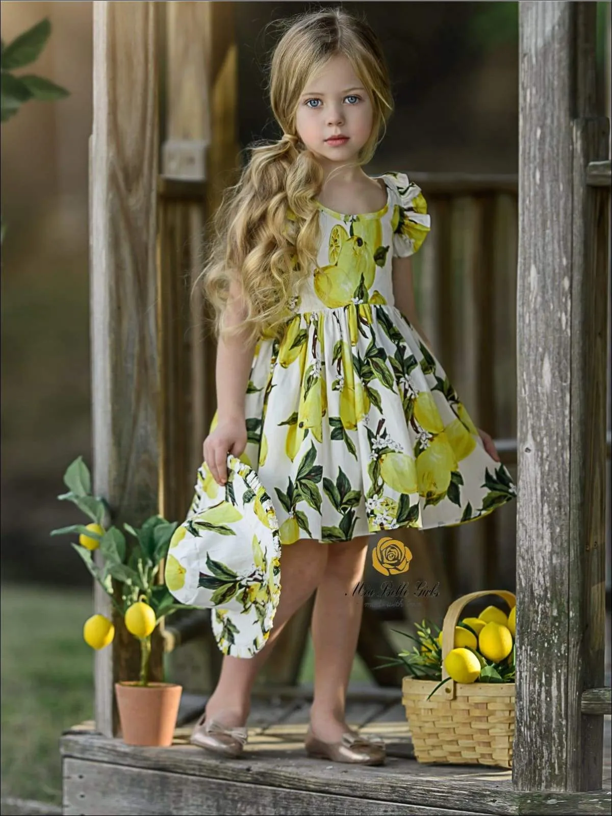 Girls Spring Sleeveless Floral Print Sun Dress with Matching Hat