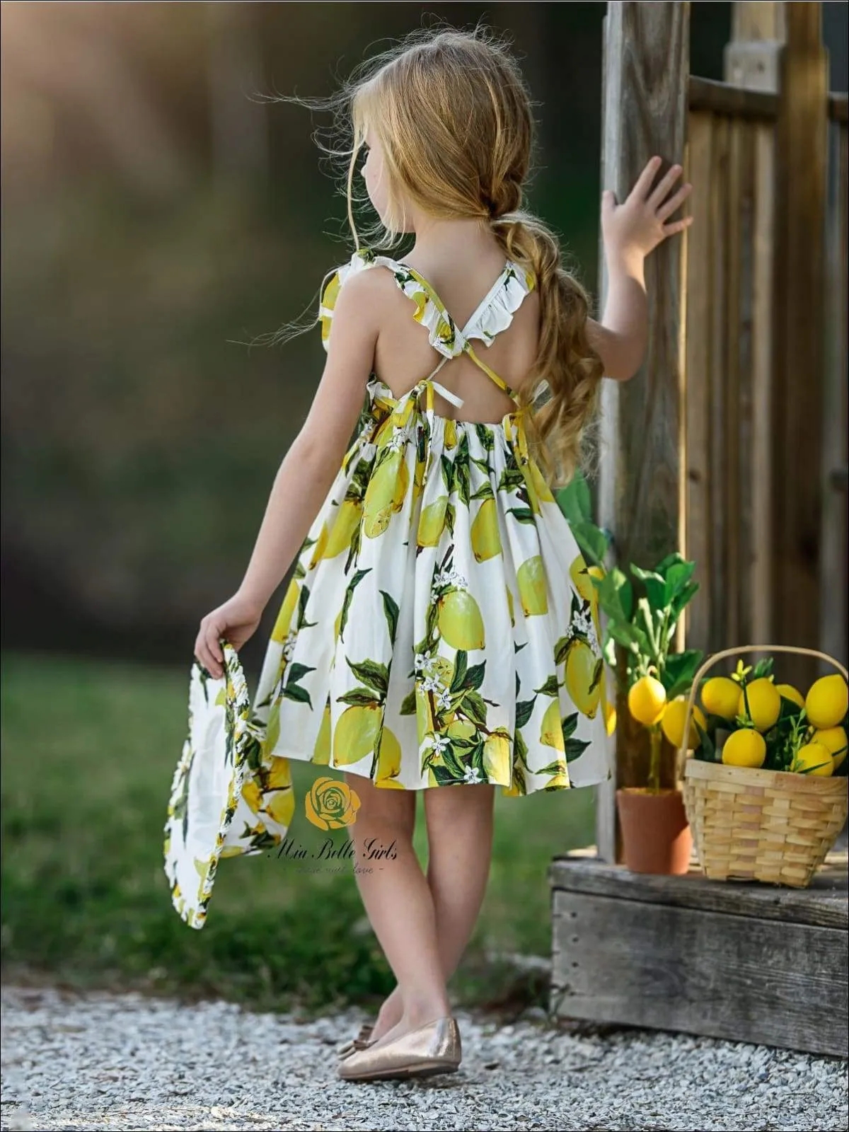 Girls Spring Sleeveless Floral Print Sun Dress with Matching Hat