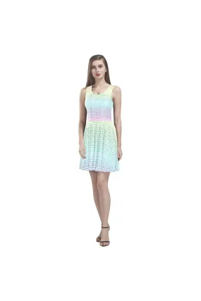 Greek Key Rainbow Thea Sleeveless Skater Dress
