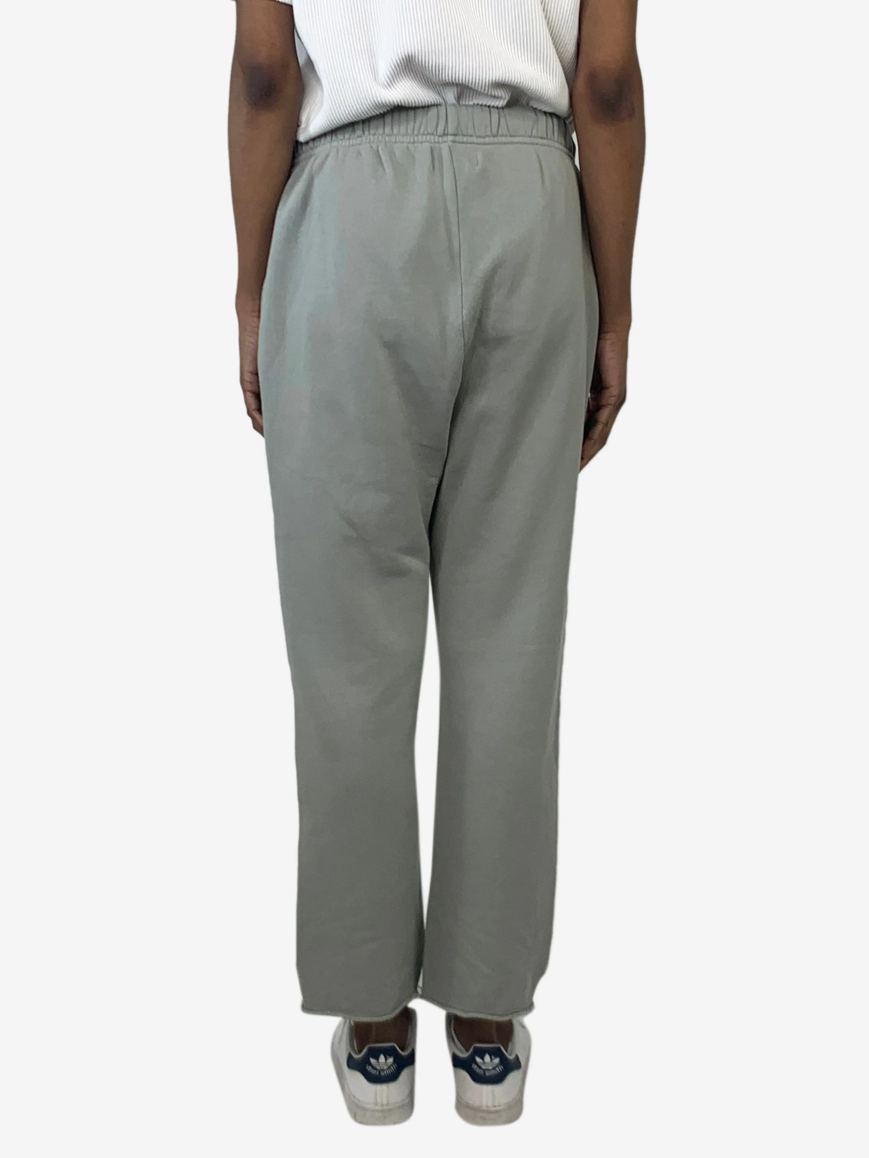 Green straight-leg cotton-jersey sweatpants - size XS