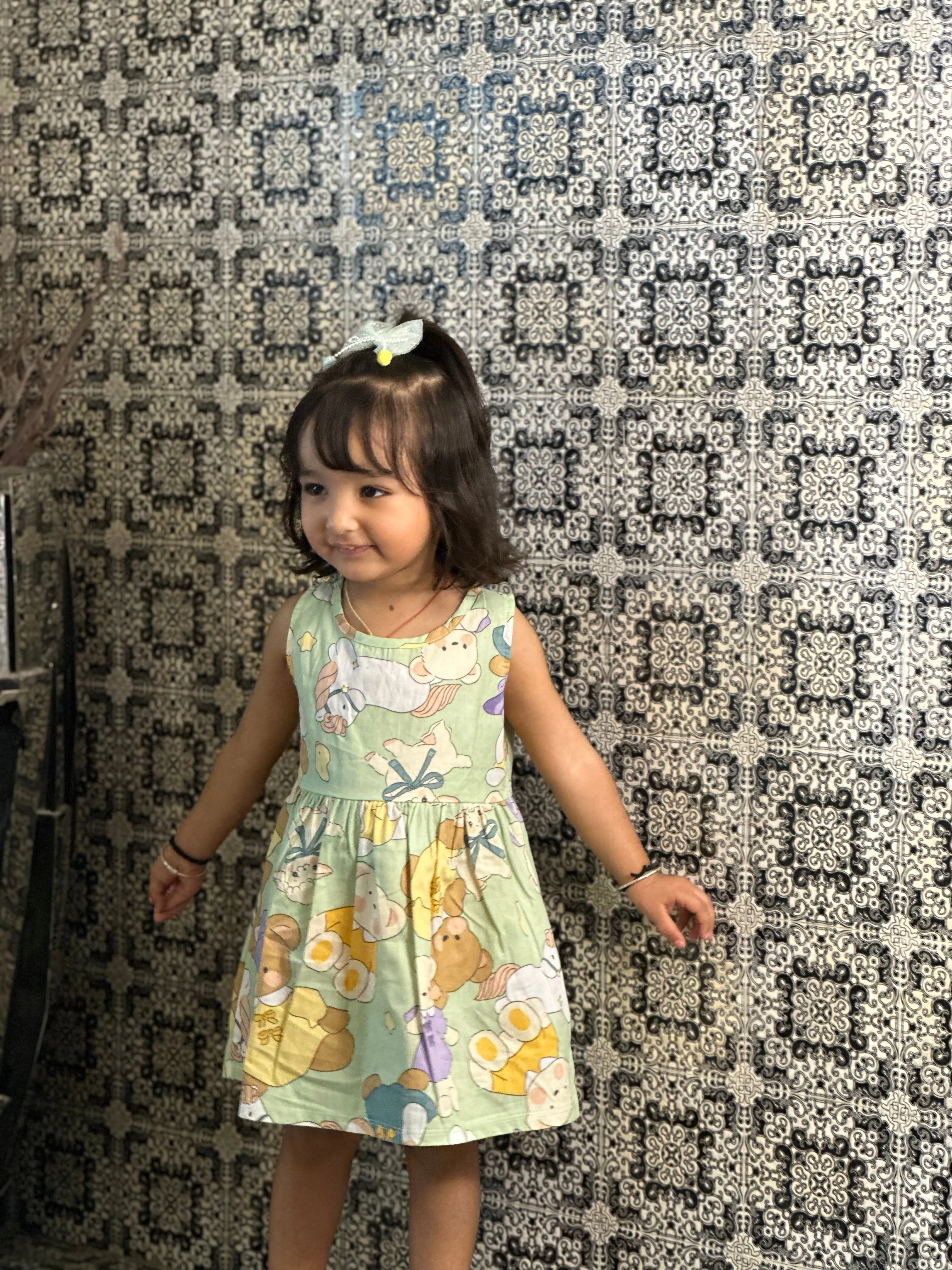 Green Teddy Sleeveless Dress
