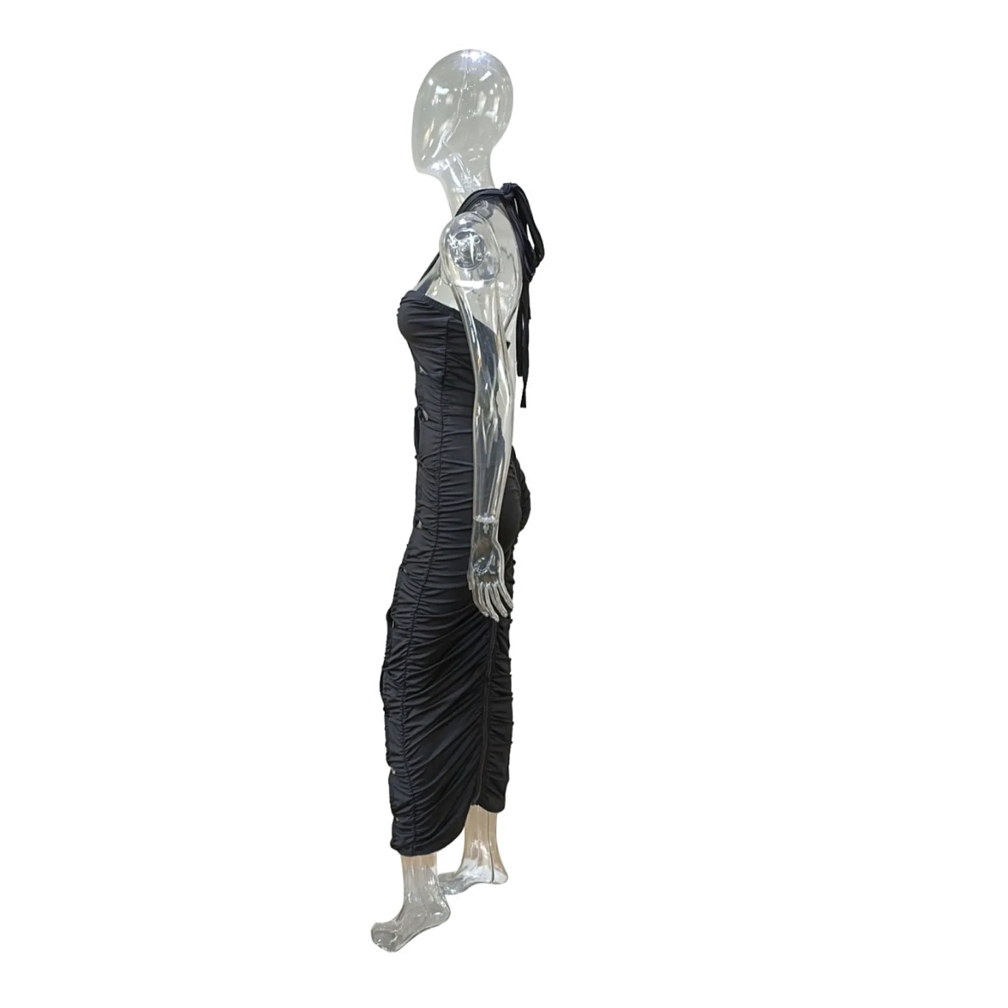 Halterneck Strappy Bodycon Maxi Dress