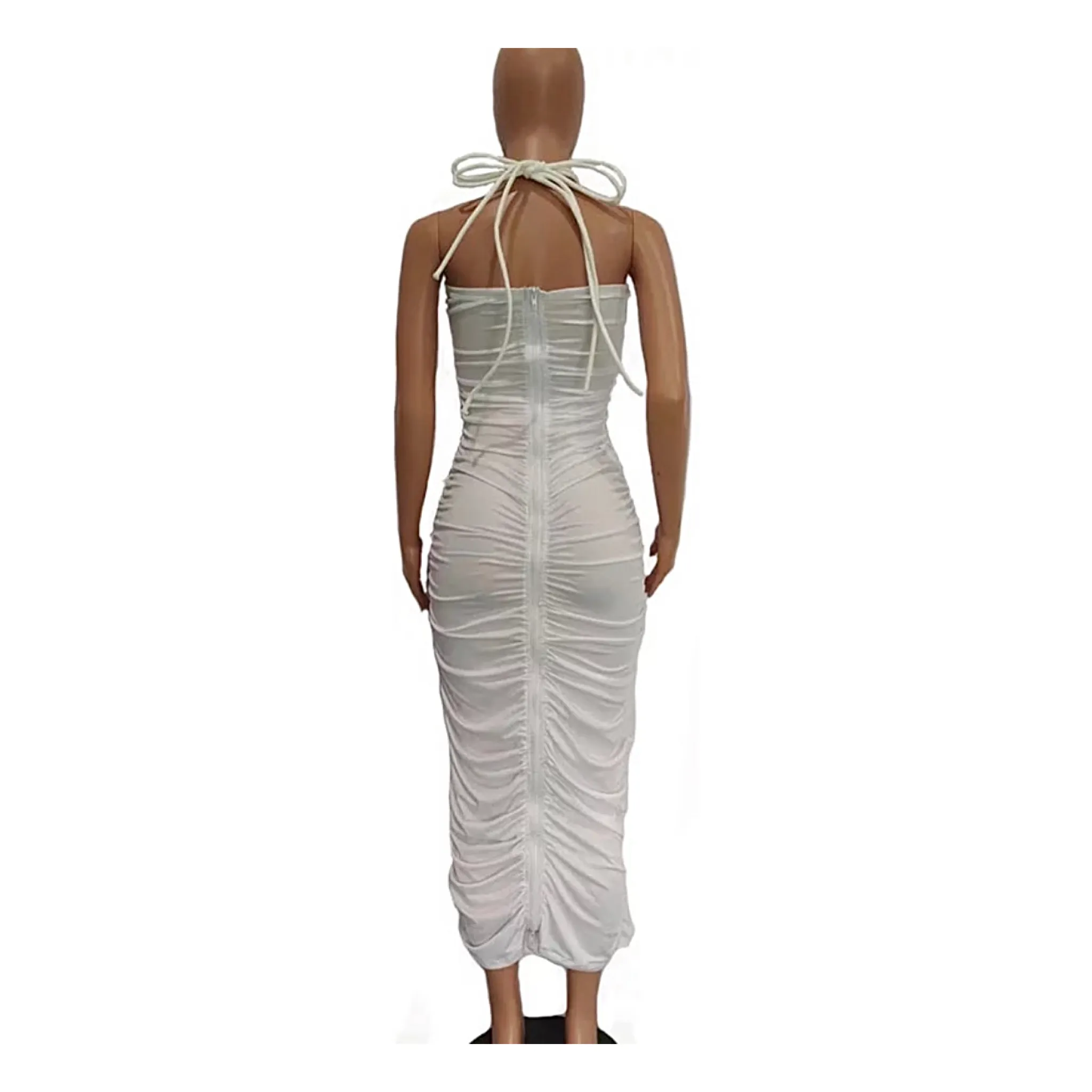 Halterneck Strappy Bodycon Maxi Dress