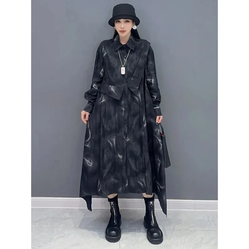 HEYFANCYSTYLE Noir Élégance Blouse Dress