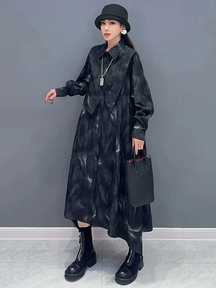 HEYFANCYSTYLE Noir Élégance Blouse Dress