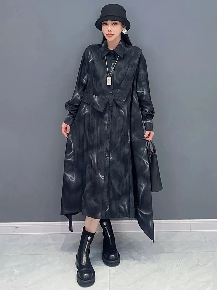 HEYFANCYSTYLE Noir Élégance Blouse Dress