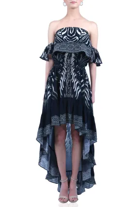 High Low Black Floor Length Dress