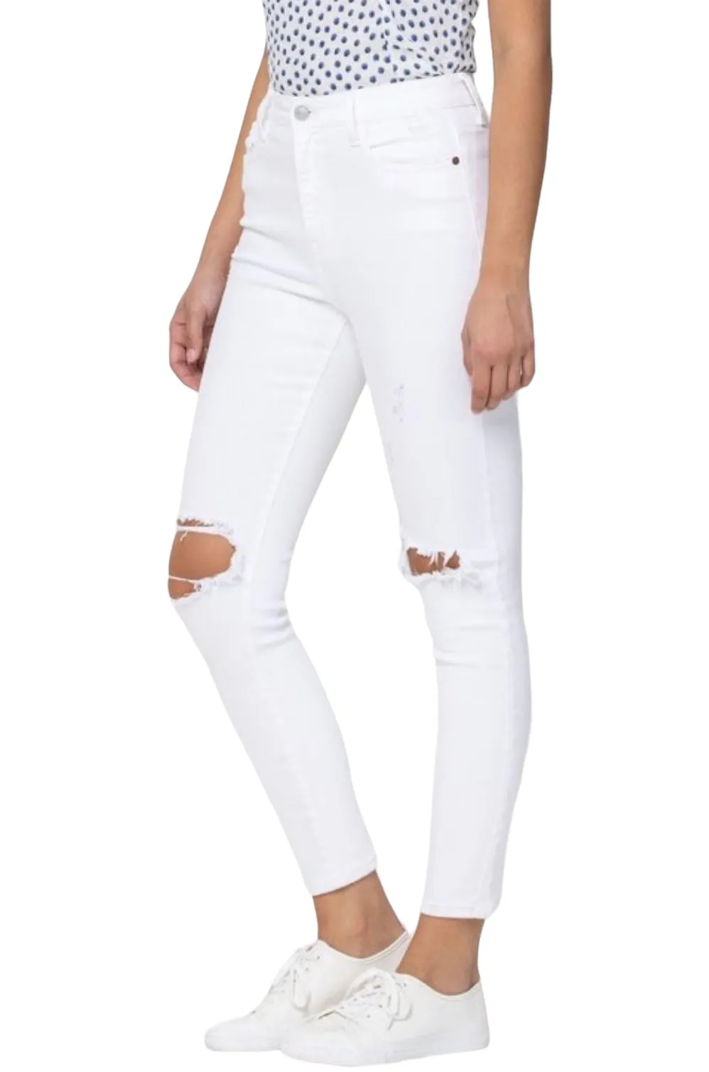 High Rise Distressed skinny Jean