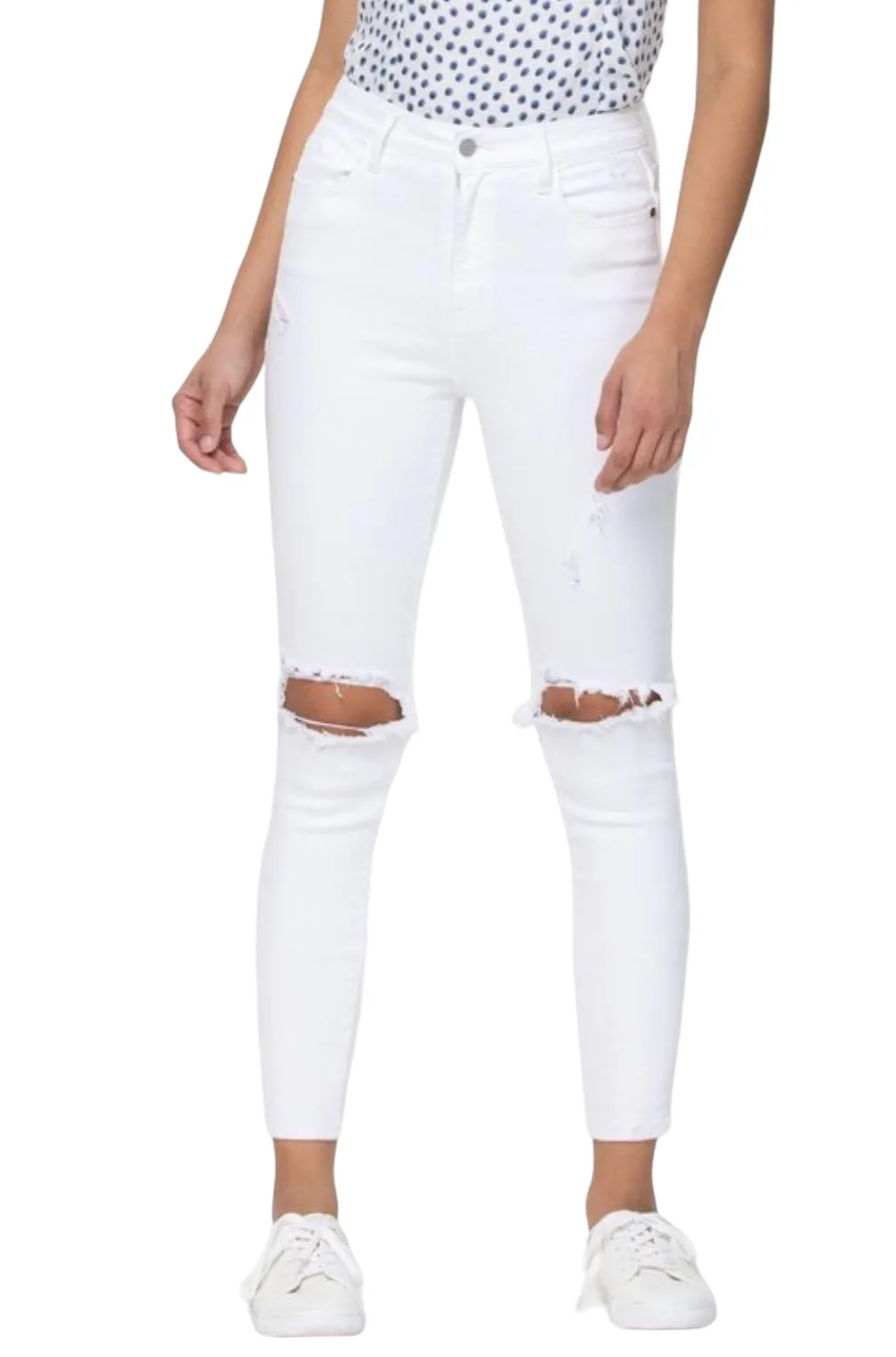 High Rise Distressed skinny Jean