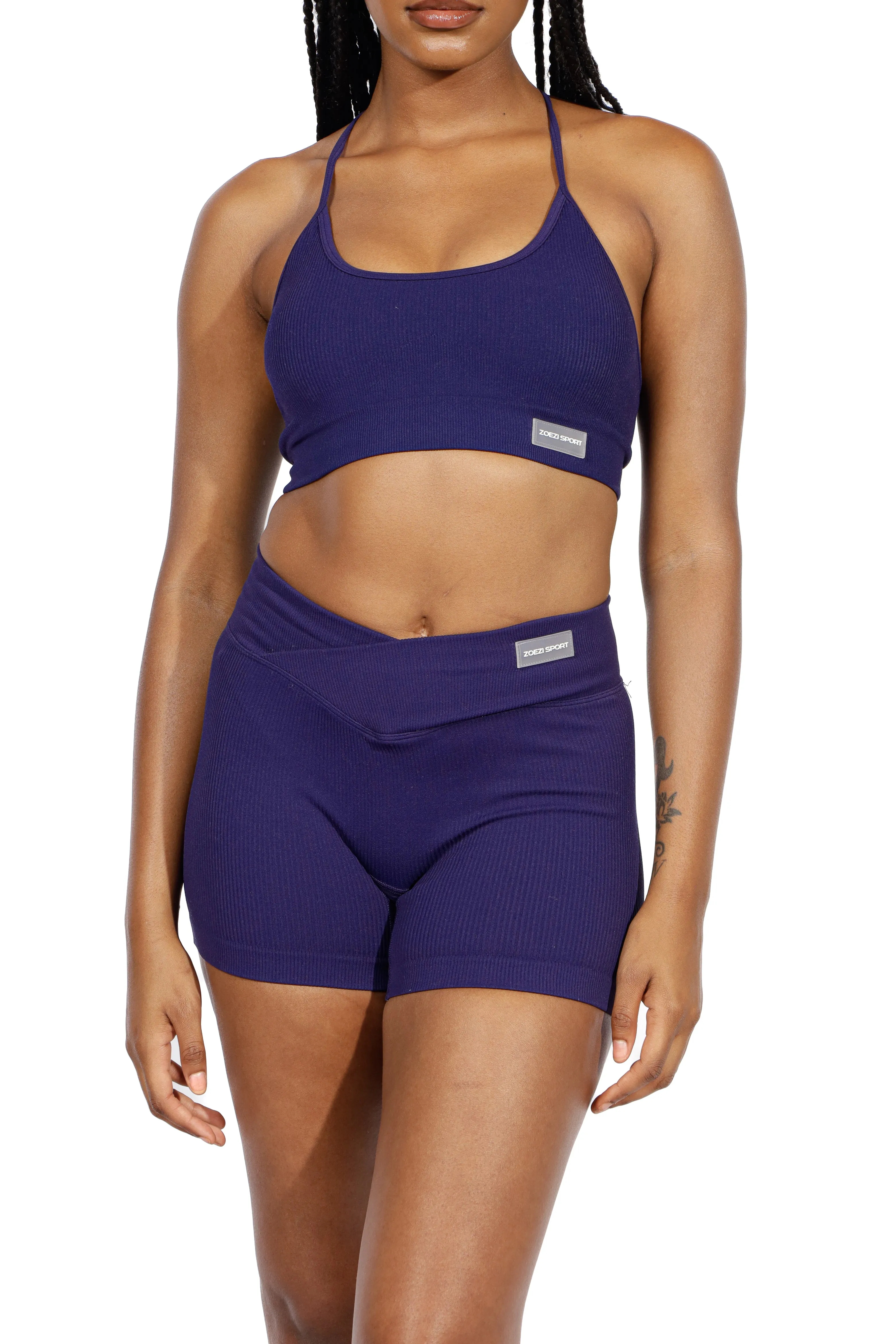 High Waist Ribbed Yahya Biker Shorts