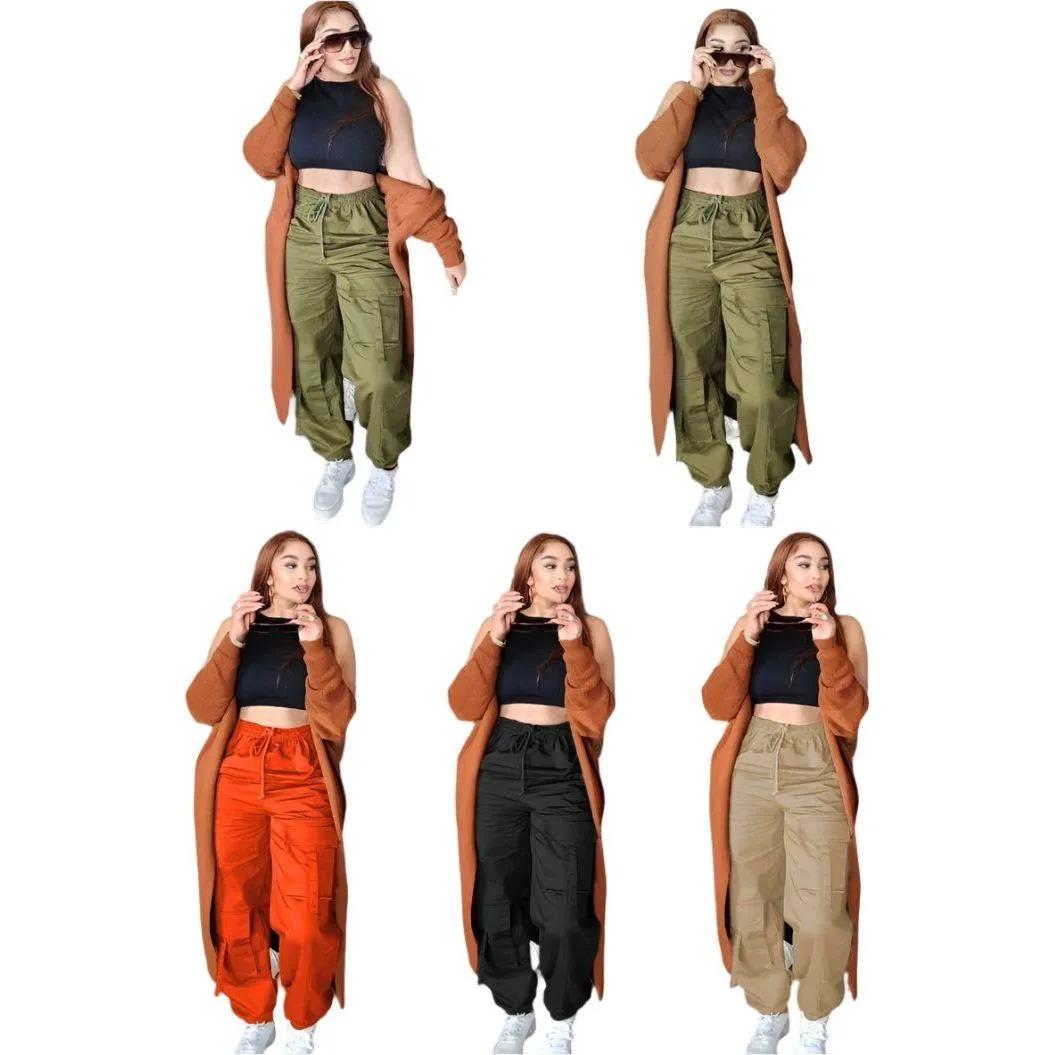 High Waisted Cargo Strap Pants