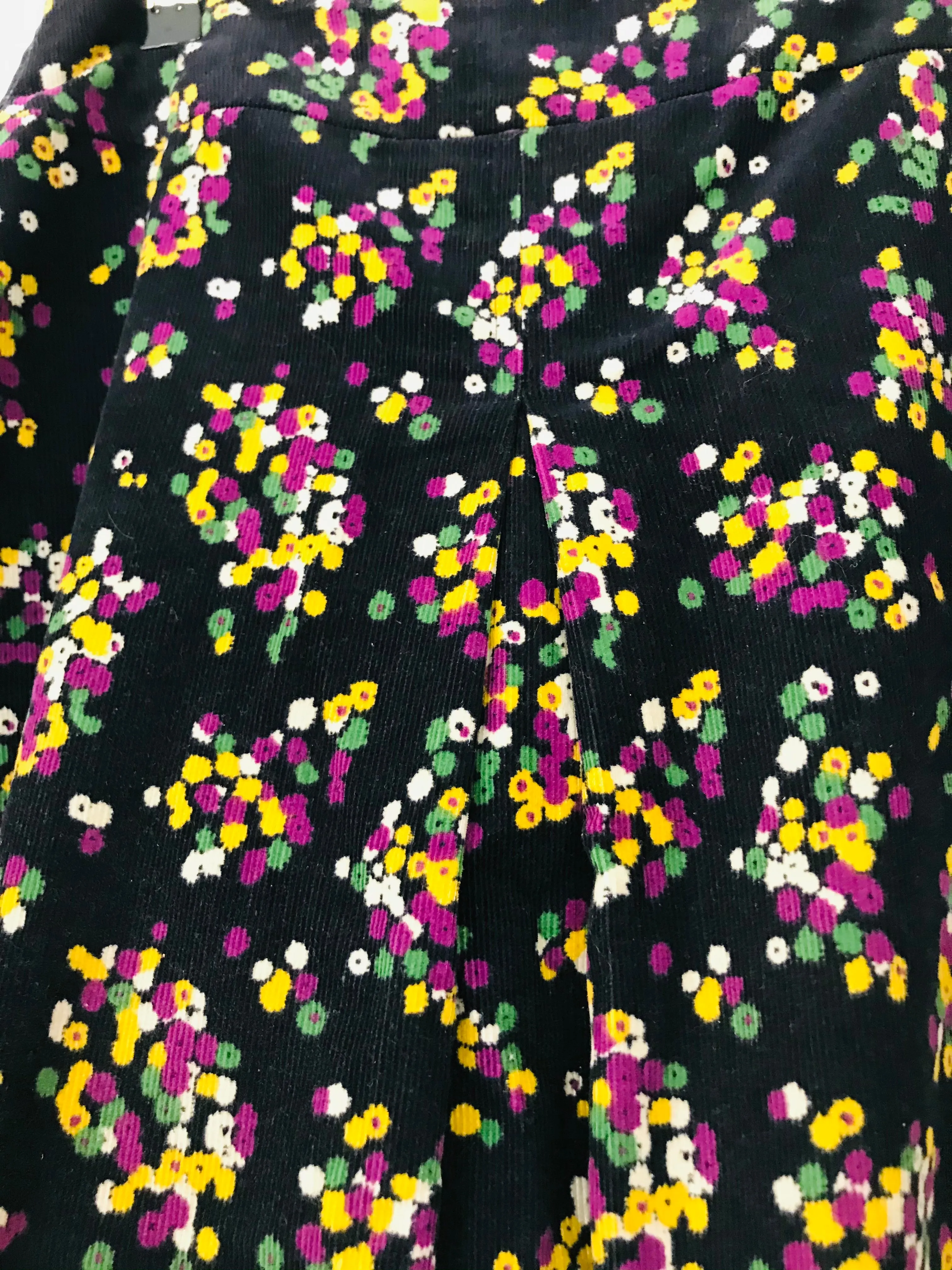 Hobbs Women's Floral Corduroy A-Line Skirt | UK10 | Multicolour