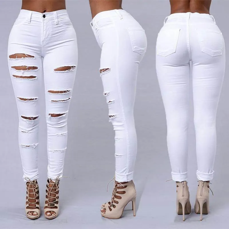 Hot Sale Ripped Jeans for Women Sexy Skinny Denim Jeans fashion