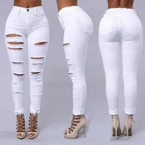 Hot Sale Ripped Jeans for Women Sexy Skinny Denim Jeans fashion